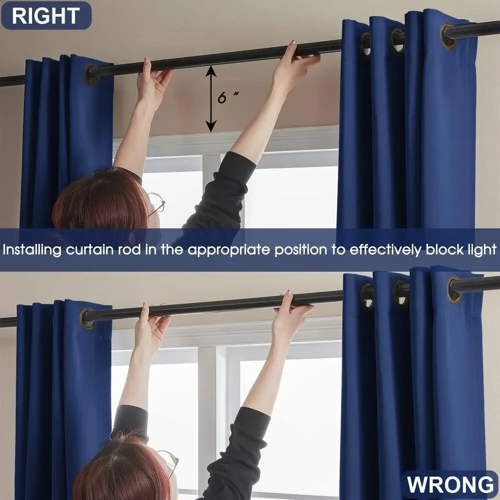 100% Blackout Curtains 2 Panels, 52 X 96” each